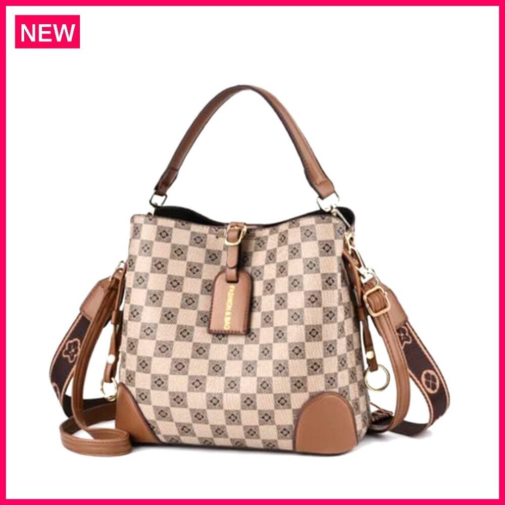 Medium Retro Tote Bag with Adjustable Straps, Multi-Pocket Design